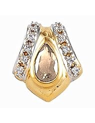 18K Yellow Gold Pear Cut Golden Topaz and Diamond Pendant -- LIFETIME WARRANTY