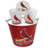 St. Louis Cardinals Satin Etch Bucket and 4 Glass Gift Set