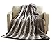 Tache 90 X 90 Inch Grey Snow Giraffe Super Soft Warm Embossed Faux Fur with Sherpa Back Throw Blanket
