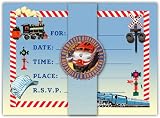 Trains Birthday Party Invitations - 10 pack fill-in cards