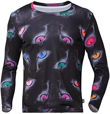 Sportswear outdoor Men's T-shirt Slim Round neck long sleeve Quick-drying sports T-shirts for men (Black, XXL)