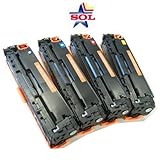 4 Pack Non-OEM Toner Cartridges for HP Color LaserJet CP1215 CP1515n CP1518ni CM1312nfi CM1312 MFP CB540A CB541A CB542A CB543A