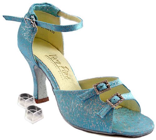 Very Fine Women's Salsa Ballroom Dance Shoes 1620 Adjustable Width - Dance Shoe Heel Protectors 2.5