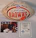 Jim Brown AutographedHand Signed Cleveland Browns Fotoball Football with HOF Inscription
