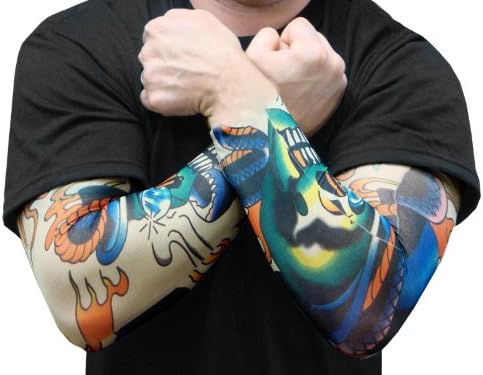Tattoo Sleeves - Top Hat Skeleton Temporary Tattoo Sleeves #35