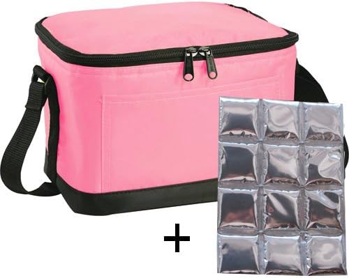 Insulated Lunch Cooler Bag - With Flexi Reusable Ice Mat Included(Pink)