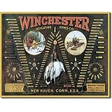 Winchester Bullet Board Cartridge Chart Hunting Retro Vintage Tin Sign - 13x16