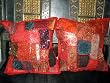 Chair Cushion Covers-2 Red Sari Toss Pillow Cushion Covers Freeshipping