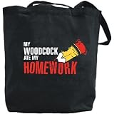 Canvas Tote Bag Black  My Woodcock Ate My Homework  Animals