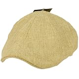 Cool 6 Panel Summer Ivy Duck Bill Flat Cabbie Elasitc Back Cap Hat Solid Natural