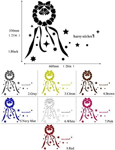 HARRY STICKER X'mas Removable Wall Decor Decal Sticker [Made in Japan] UHST00381 X'mas Wreath & Ribbon Size L Navy Blue