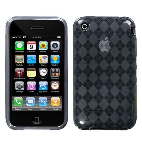 MyBat Smoke Argyle Plexi Hard Silicone Cover Case For Apple iPhone 3GS