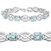 13.50 Carat Genuine Blue Topaz Ovals Sterling Silver Bracelet