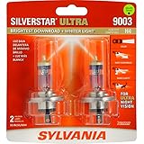 SYLVANIA 9003 (also fits H4) SilverStar Ultra High Performance Halogen Headlight Bulb, (Pack of 2)