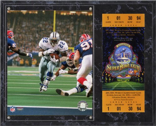Mounted Memories Dallas Cowboys Super Bowl XXVIII Emmitt Smith Plaque with Replica Ticket
