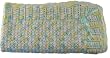 Handmade Baby Blanket in Acqua-green Confetti (100% Hand-crocheted)