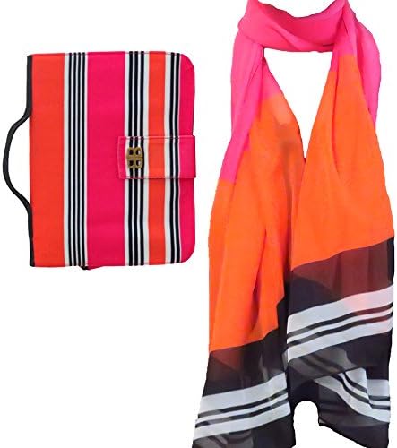 Bagabook Candy Stripe Set Scarf and Book Bible Cover with Unique Hand Strap