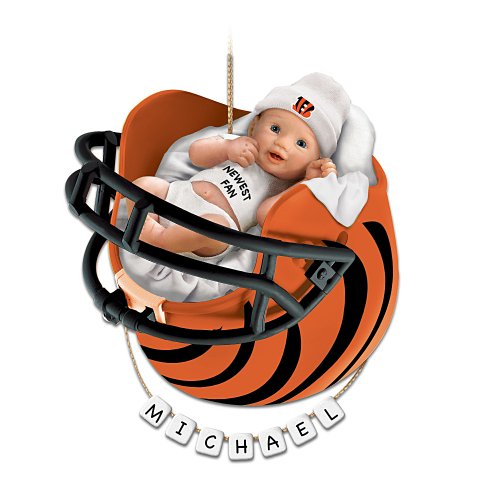 Cincinnati Bengals Personalized Baby's First Christmas Ornament by The Bradford Exchange