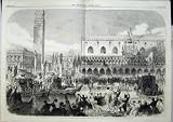 1866 KING VICTOR EMMANUEL VENICE DOGE'S PALACE CANAL