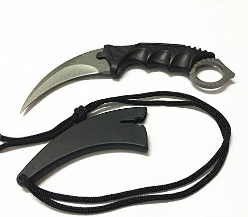 KUKEN 1 X CS GO Hawkbill Practice Neck Knife - Damascus