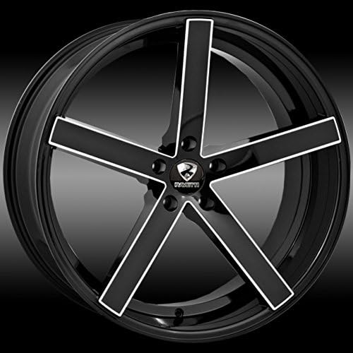 Ravetti M1 Black with Milled Spokes 22x10 Wheel / 5-120 mm Bolt Pattern / +25 mm Offset / 74.1 mm Hub Bore