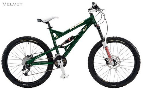 09 KHS Velvet DH/Freeride Mountain Bike, Green, Large