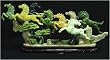 Exceptional Gift Idea for Dad / Father / Guy - 26" Chinese Art Multi Jade Eight Horses Statue