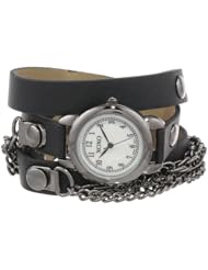 XOXO Womens XO5626  Gunmetal Band with Chains Accent Double Wrap Watch