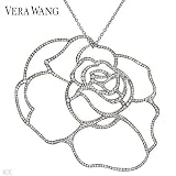 VERA WANG Heavenly Necklace with 2.70 CTW Genuine Super Clean round Diamond Made of 18K White Gold and Metallic Titanium 18in