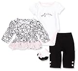 Vitamins Baby-Girls Newborn Sweetheart And Cheetah 3 Piece Pant And Sock Set, Black, 3 Months