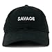 Trendy Apparel Shop Savage Embroidered Brushed Cotton Adjustable Cap Dad Hat - Black