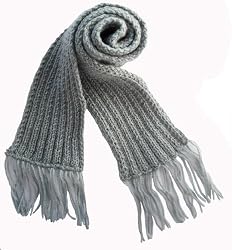 Handmade Scarf in Light Gray Delight (100% Hand-knitted/ Women/Men)
