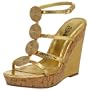 Diba Women's Betsie Belle Ankle Strap Wedge,Gold,8.5 M US