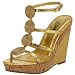 Diba Women's Betsie Belle Ankle Strap Wedge,Gold,8.5 M US