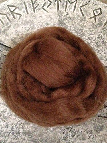 Corriedale Wool Roving for Spinning and Felting 1 Ounce (Warm Chocolate Brown)