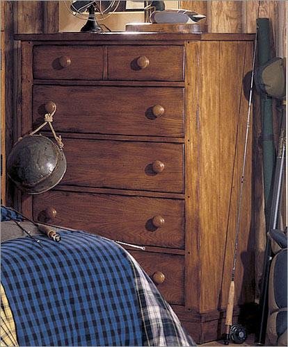Lea Jackson Creek Kids 6 Drawer Chest in Distressed Medium Brown Oak Finish