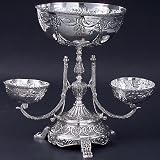 Antique Stand with Three Bowls
