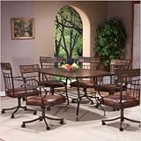 Montero 7-Piece Dining Set with Wood Top Rectangle Table in Copper - Hillsd ....