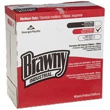Brawny Industrial 20080/03 White Premium All Purpose DRC Wiper, 16.3" Length x 12.5" Width (Box of 152)