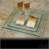 Venetian Cast Glass Square Platter - Brush Edge Series - Small