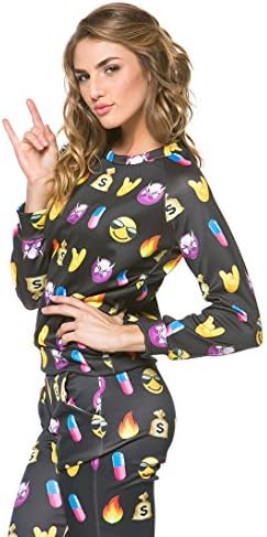 Bad Girl Emoji Printed Long Sleeve Sweater in Black