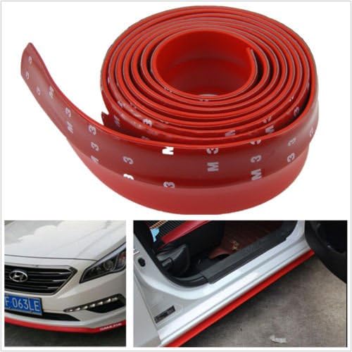 2.5M Red Car Front Bumper Quick Lip Splitter Body Spoiler Skirt Rubber Protector