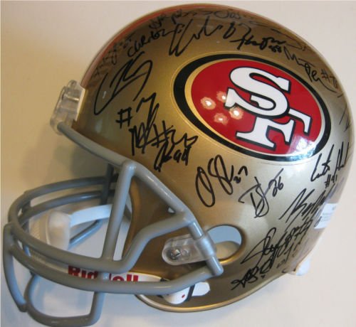 2011 SAN FRANCISCO 49ERS TEAM SIGNED AUTOGRAPHED FULL SIZE HELMET FRANK GORE COA + HOLOGRAM