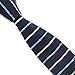 Tigre Amore Men's Skinny Knit Tie Stripe Patterned Navy Blue White