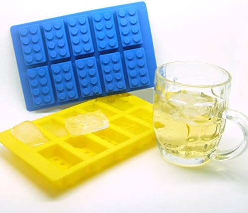 Nicetar Silicone Mold Tray Candy Ice Soap Crayons Chocolate Ice cube For Lego Lovers Set of 2