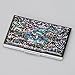 Mother of Pearl Black Business Card Holder Purse Pocket RFID Blocking Protection Credit Id Name Card Holder Case Metal Stainless Steel Slim Money Wallet Butterfly Arabesque Design