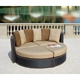 Cast Aluminum & Rattan 4pc Patio Sectional