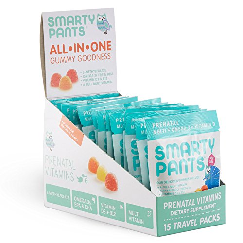 SmartyPants On-The-Go PreNatal Complete Gummy Vitamins: Multivitamin, Folate (Methylfolate), Vitamin K2, Vitamin D3, B12 (Methylcobalamin), Biotin, AND Omega 3 DHA / EPA Fish Oil, 15 count (15 Day Supply) SmartyPants On-The-Go PreNatal Complete Gummy Vitamins: Multivitamin, Folate (Methylfolate), Vitamin K2, Vitamin D3, B12 (Methylcobalamin), Biotin, AND Omega 3 DHA / EPA Fish Oil, 15 count (15 Day Supply)