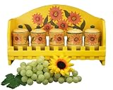 Review ACK  / KITCHEN 5PC SPICE RACK W/WOOD HOLDER SUNFLOWER DECOR