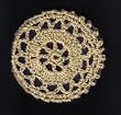 Beige Cartwheel Crocheted Hair Bun Cover- LARGE
